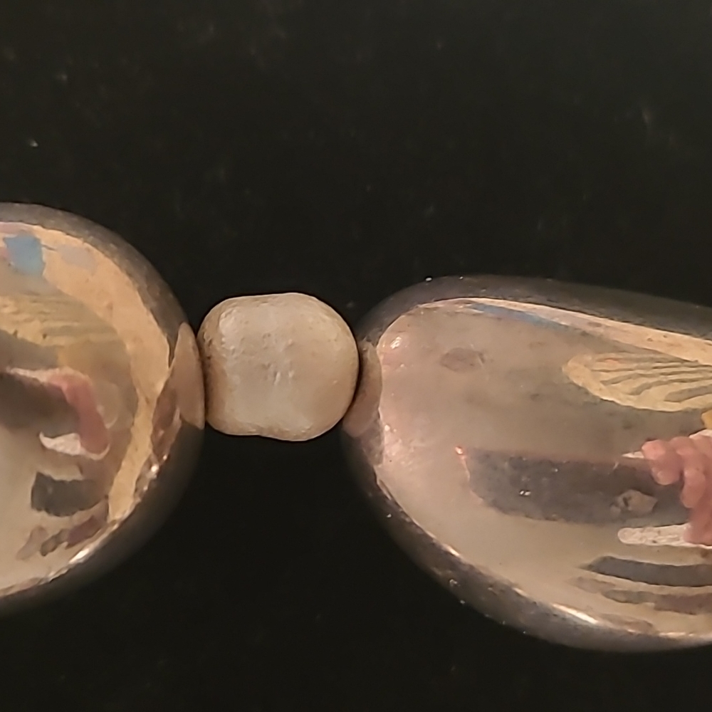 Chunky Silvertone and Pearl Necklace - Picture 3 of 4